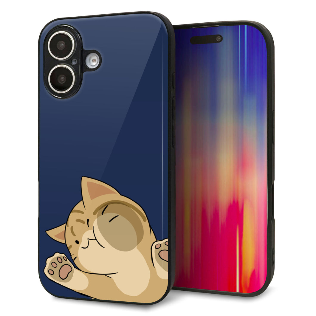 iPhone16 強化ガラス&TPUスマホケース ガラプリ【HA290 むぎゅっとトラ】