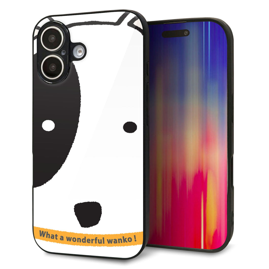 iPhone16 強化ガラス&TPUスマホケース ガラプリ【IA800 わんこ】
