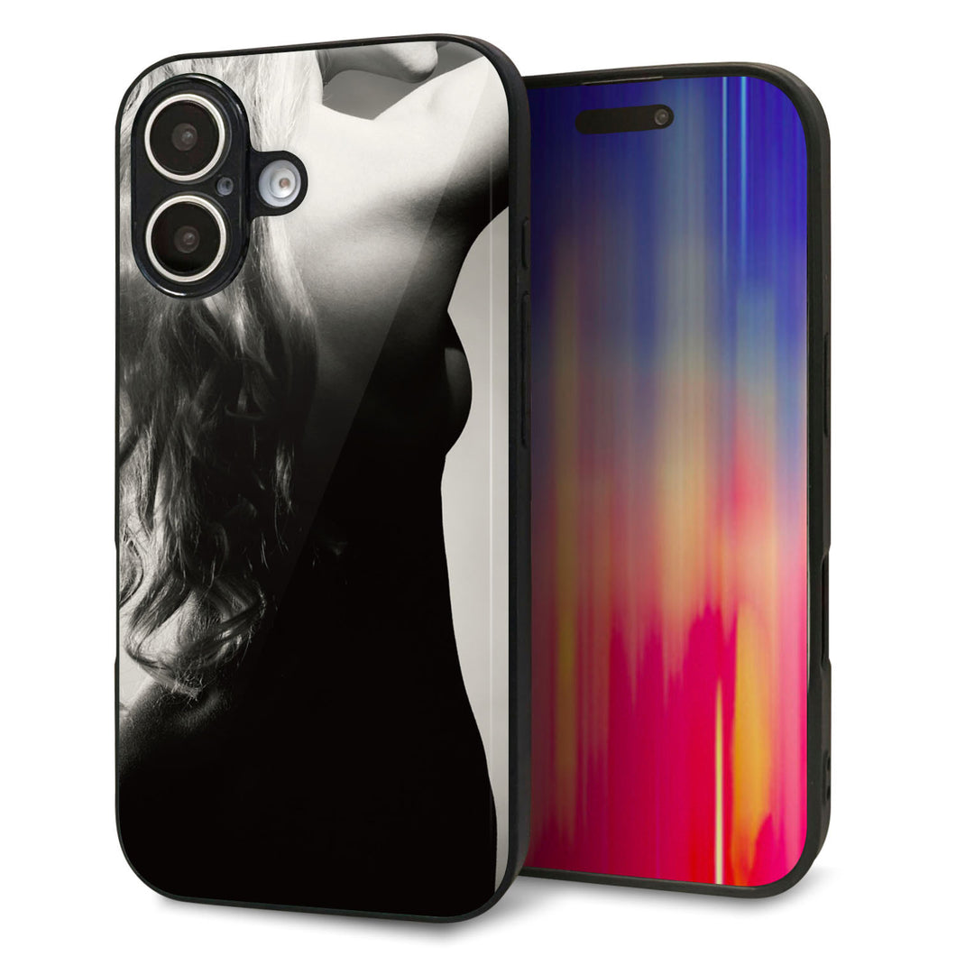 iPhone16 強化ガラス&TPUスマホケース ガラプリ【KM890 バックスタイル】