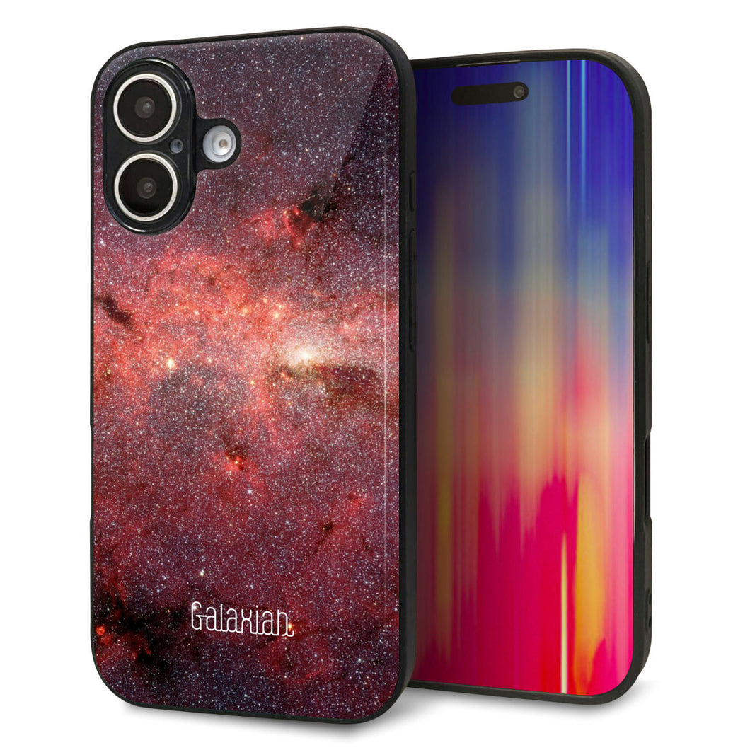 iPhone16 強化ガラス&TPUスマホケース ガラプリ【KM923 Galaxias Red】