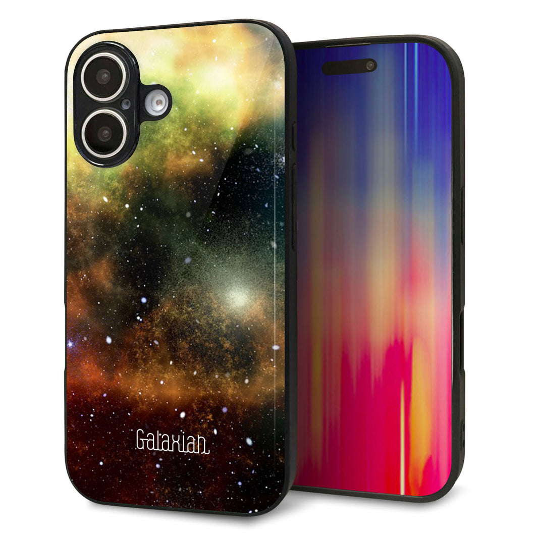 iPhone16 強化ガラス&TPUスマホケース ガラプリ【KM926 Galaxias Yellow】