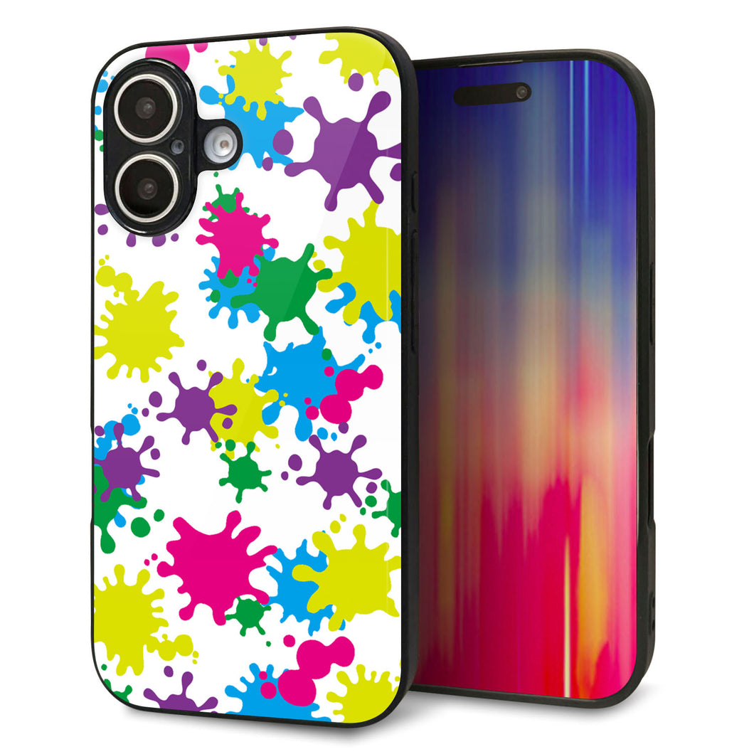 iPhone16 強化ガラス&TPUスマホケース ガラプリ【MA878 ペイントホワイト】