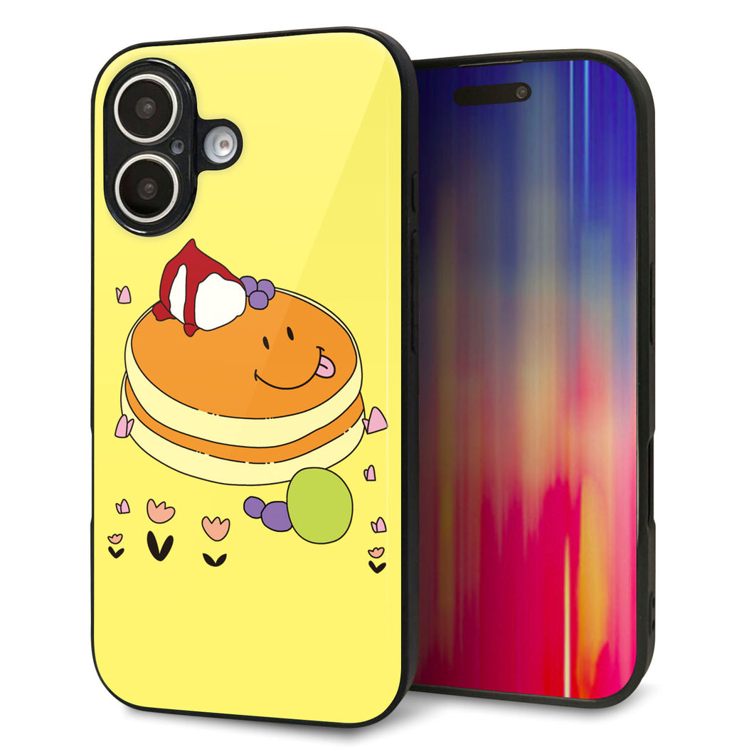 iPhone16 強化ガラス&TPUスマホケース ガラプリ【MA901 パンケーキ】