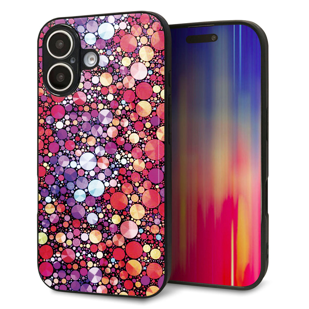 iPhone16 強化ガラス&TPUスマホケース ガラプリ【MA954 パターン柄 B】