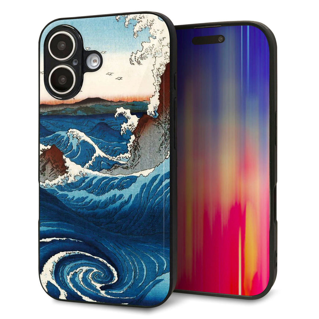 iPhone16 強化ガラス&TPUスマホケース ガラプリ【MA968 波】