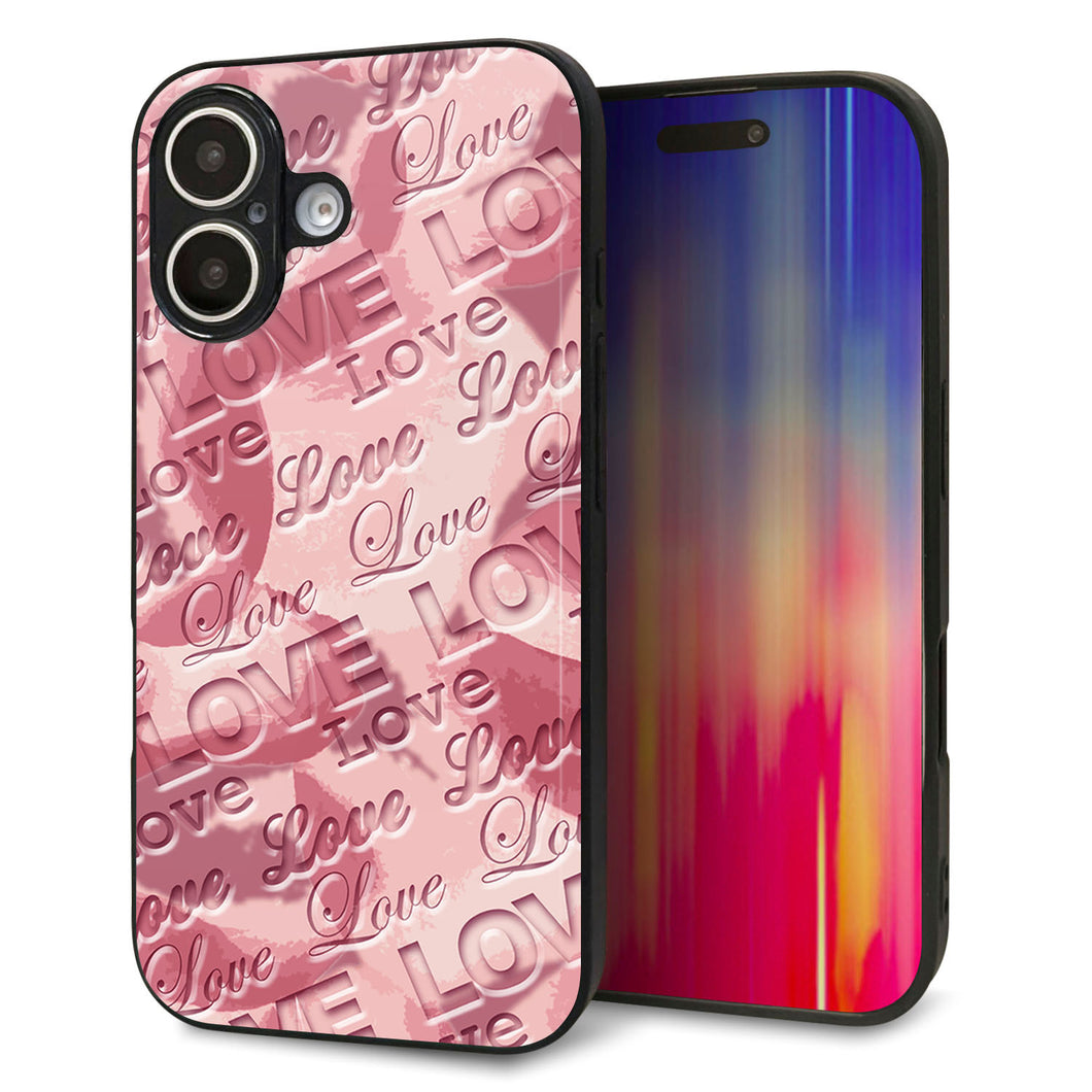 iPhone16 強化ガラス&TPUスマホケース ガラプリ【SC844 フラワーヴェルニLOVE(ローズヴェルール)】