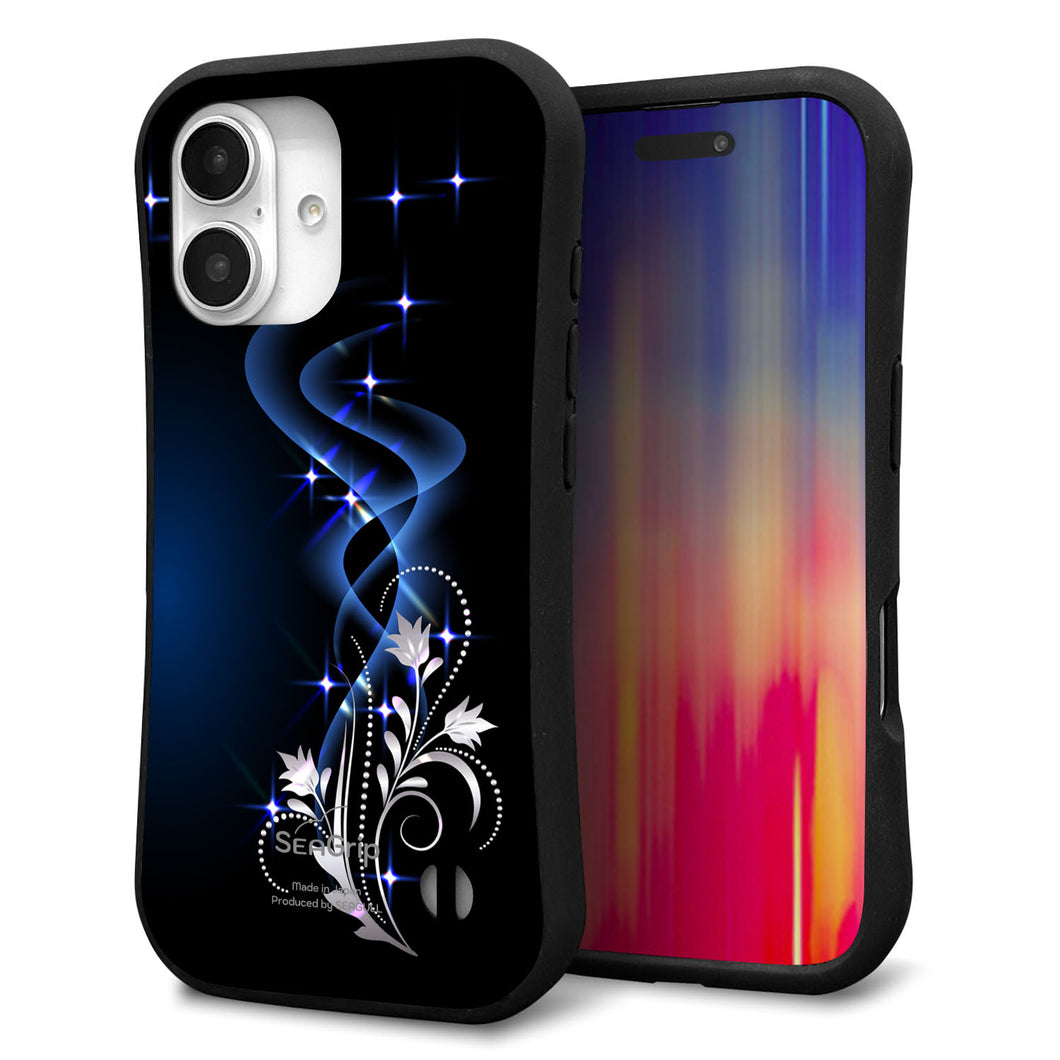 iPhone16 スマホケース 「SEA Grip」 グリップケース Sライン 【1278 華より昇る流れ】 UV印刷