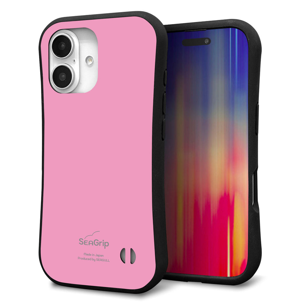 iPhone16 スマホケース 「SEA Grip」 グリップケース Sライン 【KM899 パステルカラー(パステルピンク)】 UV印刷