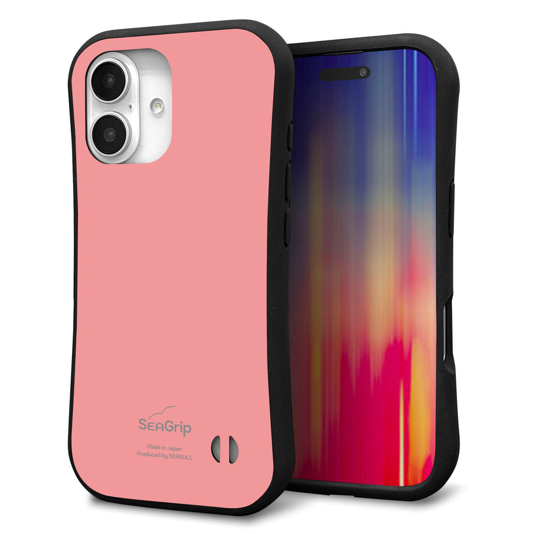 iPhone16 スマホケース 「SEA Grip」 グリップケース Sライン 【KM902 パステルカラー(パステルレッド)】 UV印刷