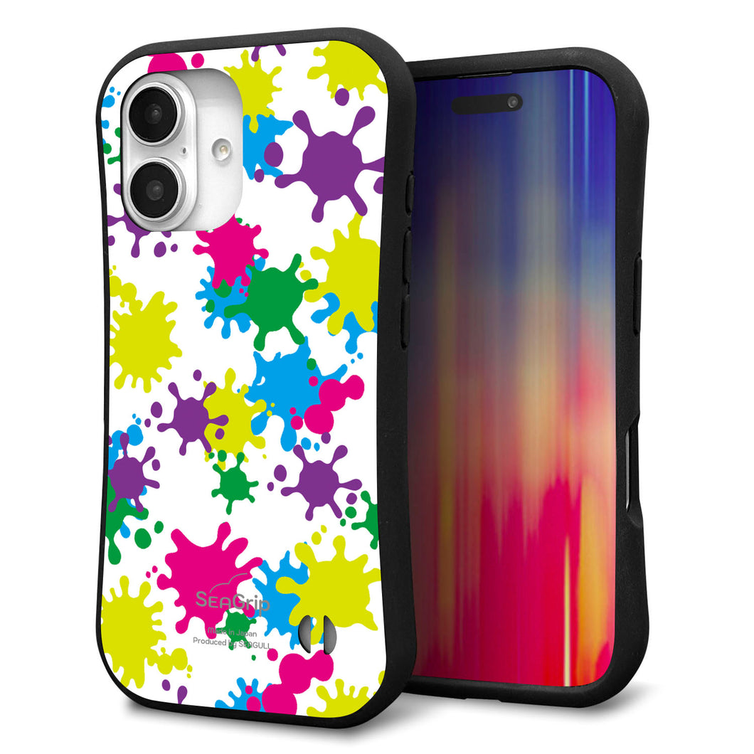 iPhone16 スマホケース 「SEA Grip」 グリップケース Sライン 【MA878 ペイントホワイト】 UV印刷