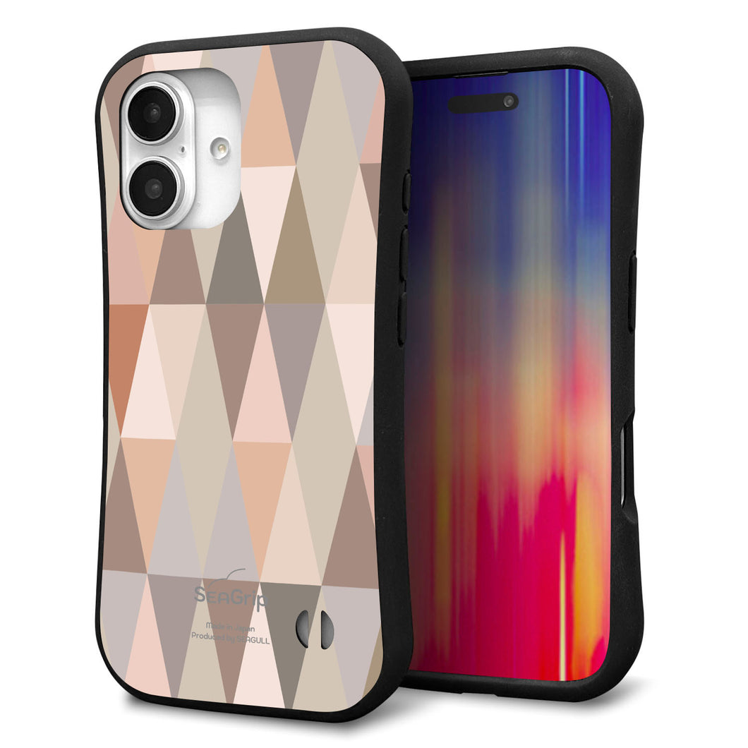 iPhone16 スマホケース 「SEA Grip」 グリップケース Sライン 【MG800 くすみピンク】 UV印刷