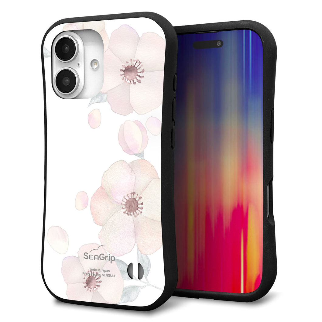 iPhone16 スマホケース 「SEA Grip」 グリップケース Sライン 【SC948 ドゥ・フルール(ホワイト)】 UV印刷