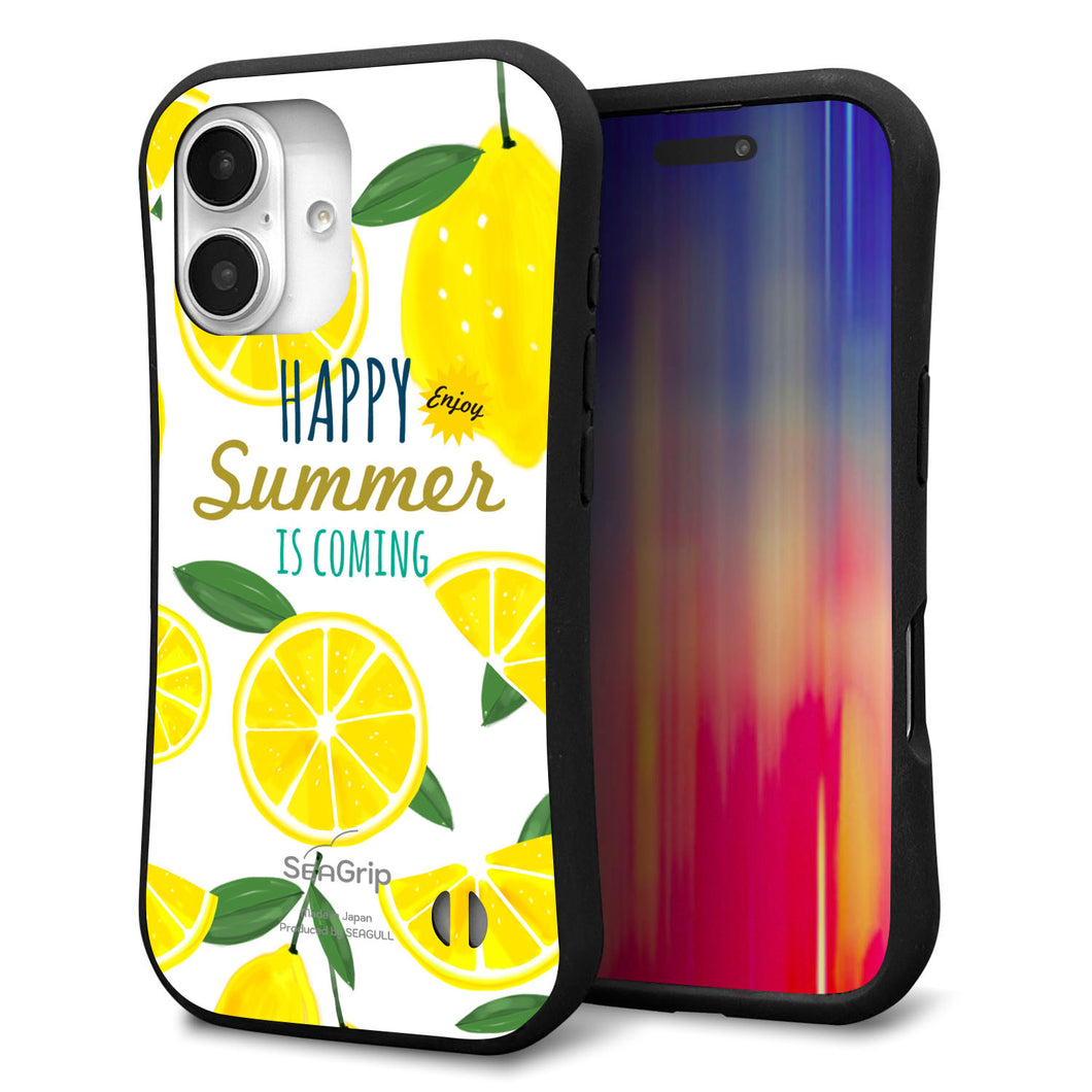 iPhone16 スマホケース 「SEA Grip」 グリップケース Sライン 【SC955 ハッピーサマー レモン】 UV印刷
