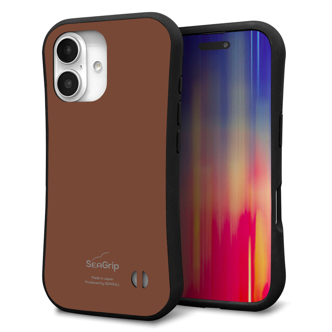 iPhone16 スマホケース 「SEA Grip」 グリップケース Sライン 【TA022 レトロブラウン】 UV印刷