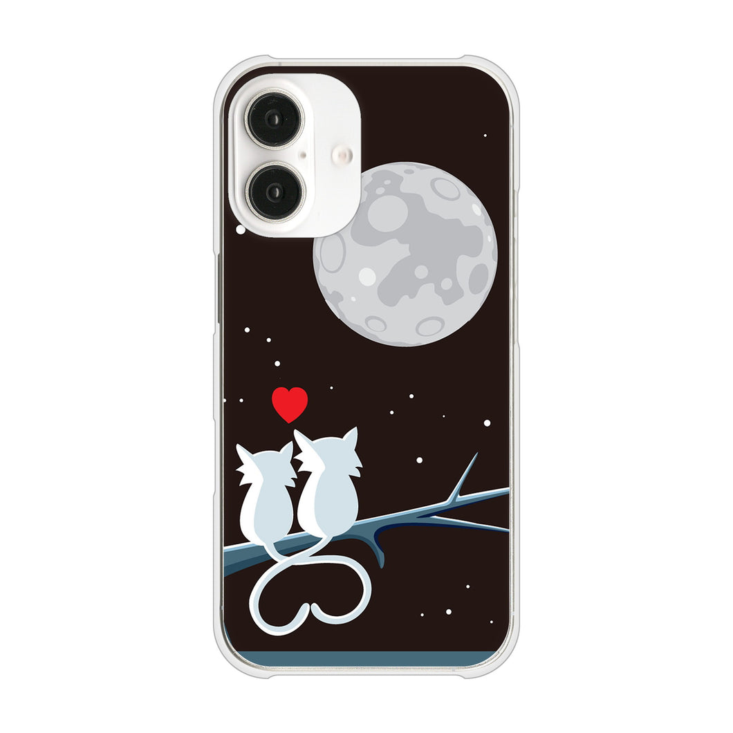 iPhone16 高画質仕上げ 背面印刷 ハードケース夜とネコ