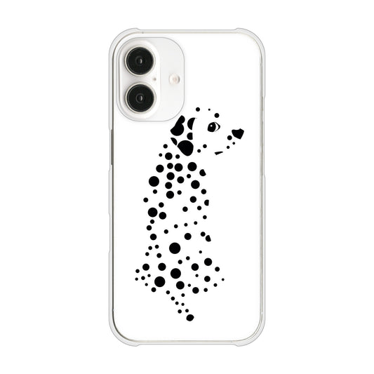 iPhone16 高画質仕上げ 背面印刷 ハードケース 【1038 振り向くダルメシアン(WH)】