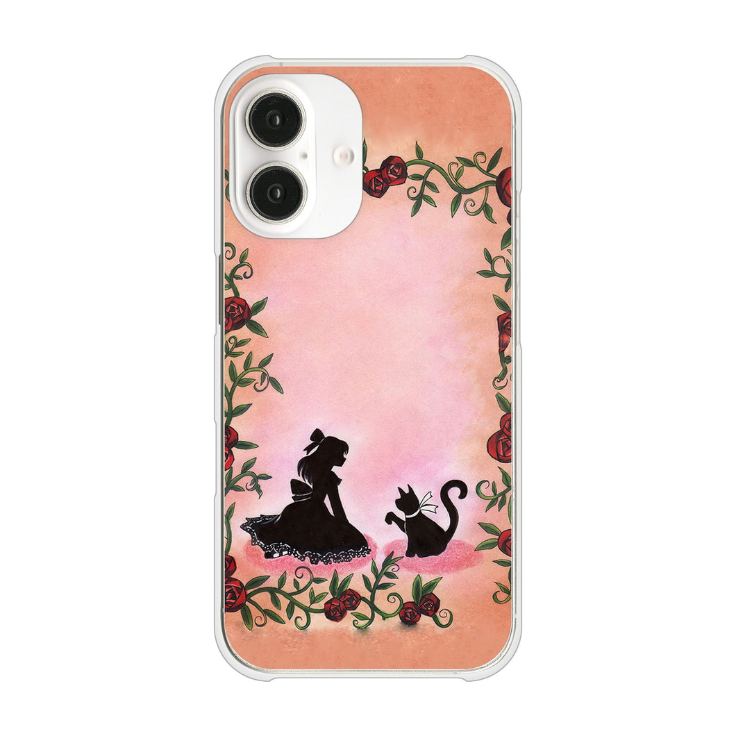 iPhone16 高画質仕上げ 背面印刷 ハードケースお姫様とネコ