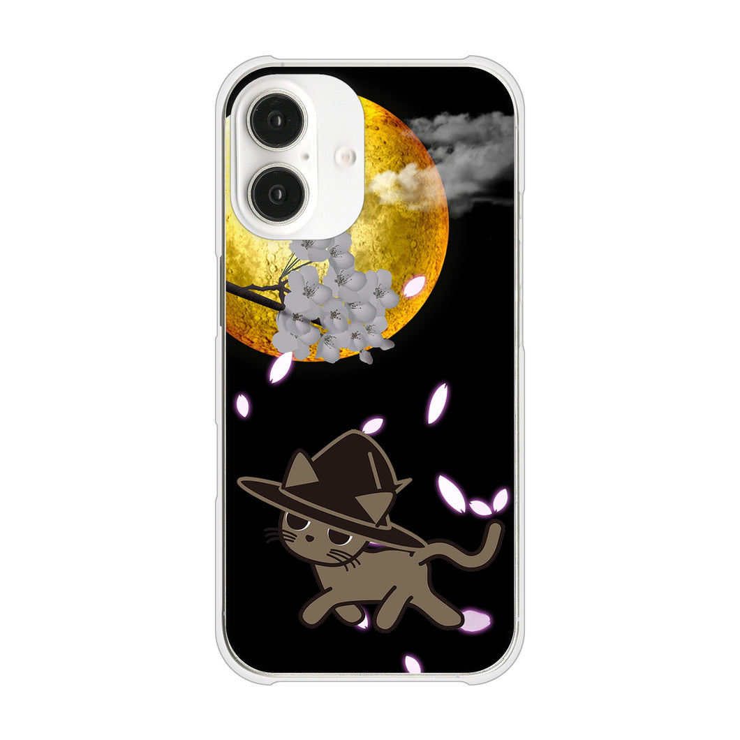 iPhone16 高画質仕上げ 背面印刷 ハードケース夜とネコ