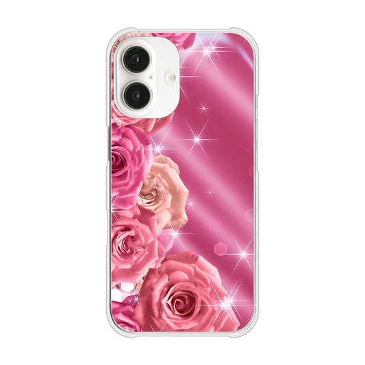 iPhone16 高画質仕上げ 背面印刷 ハードケース 【1182 ピンクの薔薇に誘われて】