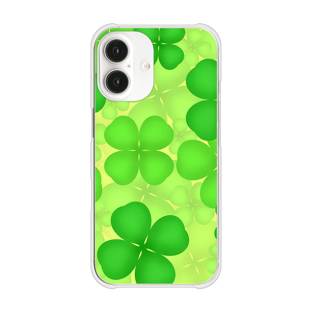 iPhone16 高画質仕上げ 背面印刷 ハードケース 【1297 四つ葉のクローバー】