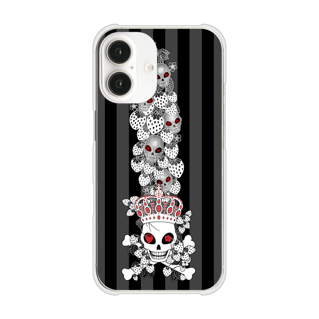 iPhone16 高画質仕上げ 背面印刷 ハードケースむかいあぐる 苺骸骨王冠蔦