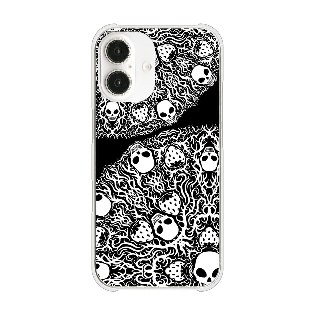 iPhone16 高画質仕上げ 背面印刷 ハードケースむかいあぐる 苺骸骨曼荼羅