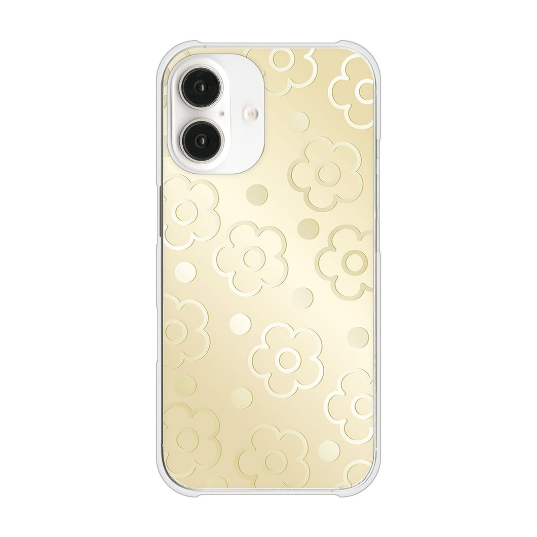 iPhone16 高画質仕上げ 背面印刷 ハードケースエンボス風デイジーシンプル