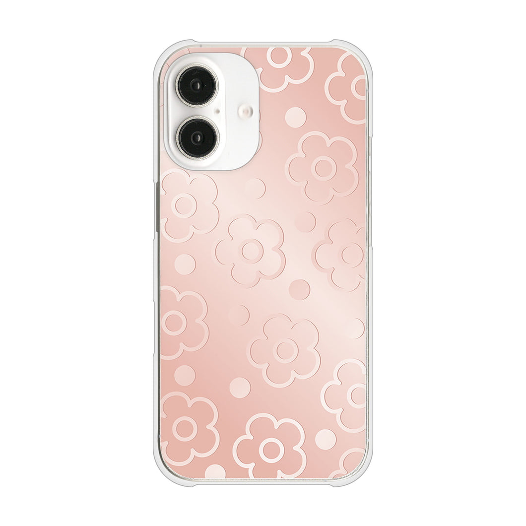 iPhone16 高画質仕上げ 背面印刷 ハードケースエンボス風デイジーシンプル