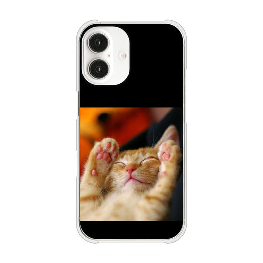 iPhone16 高画質仕上げ 背面印刷 ハードケース 【VA804 爆睡するネコ】