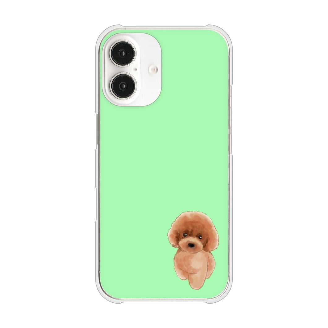 iPhone16 高画質仕上げ 背面印刷 ハードケーストイプードルレッド