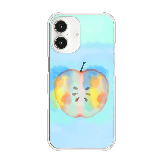 iPhone16 高画質仕上げ 背面印刷 ハードケース 【YJ181 りんご 水彩181】
