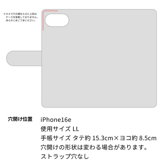 iPhone16e ビニール素材のスケルトン手帳型ケース クリア