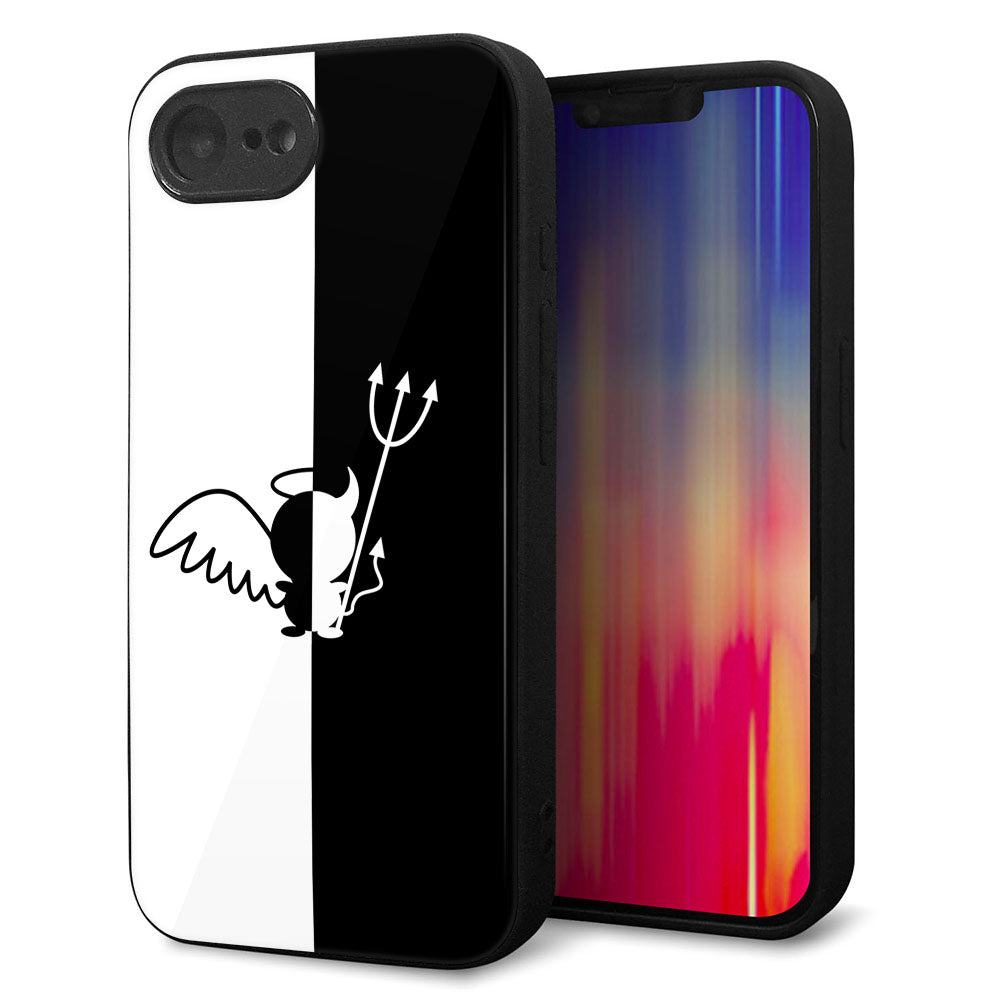 iPhone16e 強化ガラス&TPUスマホケース ガラプリ【027 ハーフデビット】