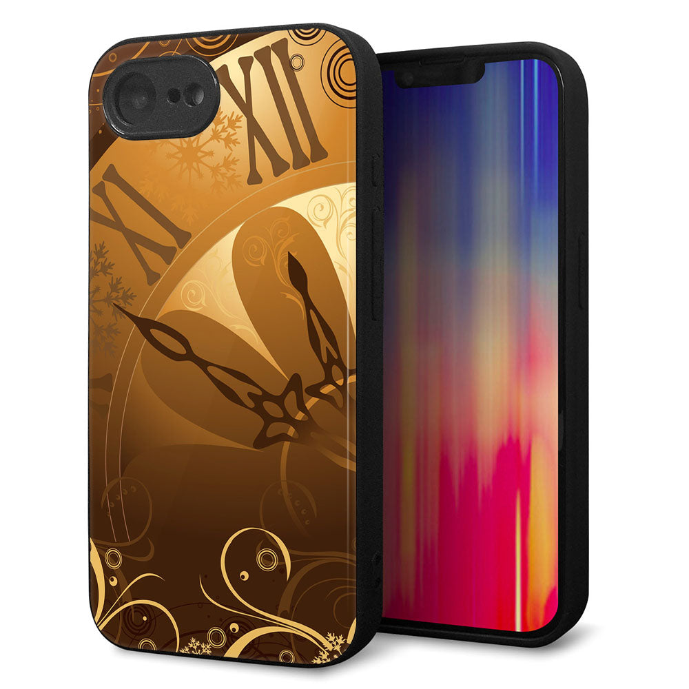 iPhone16e 強化ガラス&TPUスマホケース ガラプリ【185 時を刻む針】