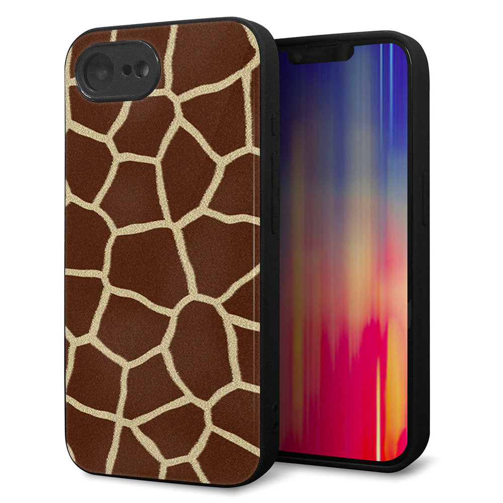 iPhone16e 強化ガラス&TPUスマホケース ガラプリ【209 キリンの背中】