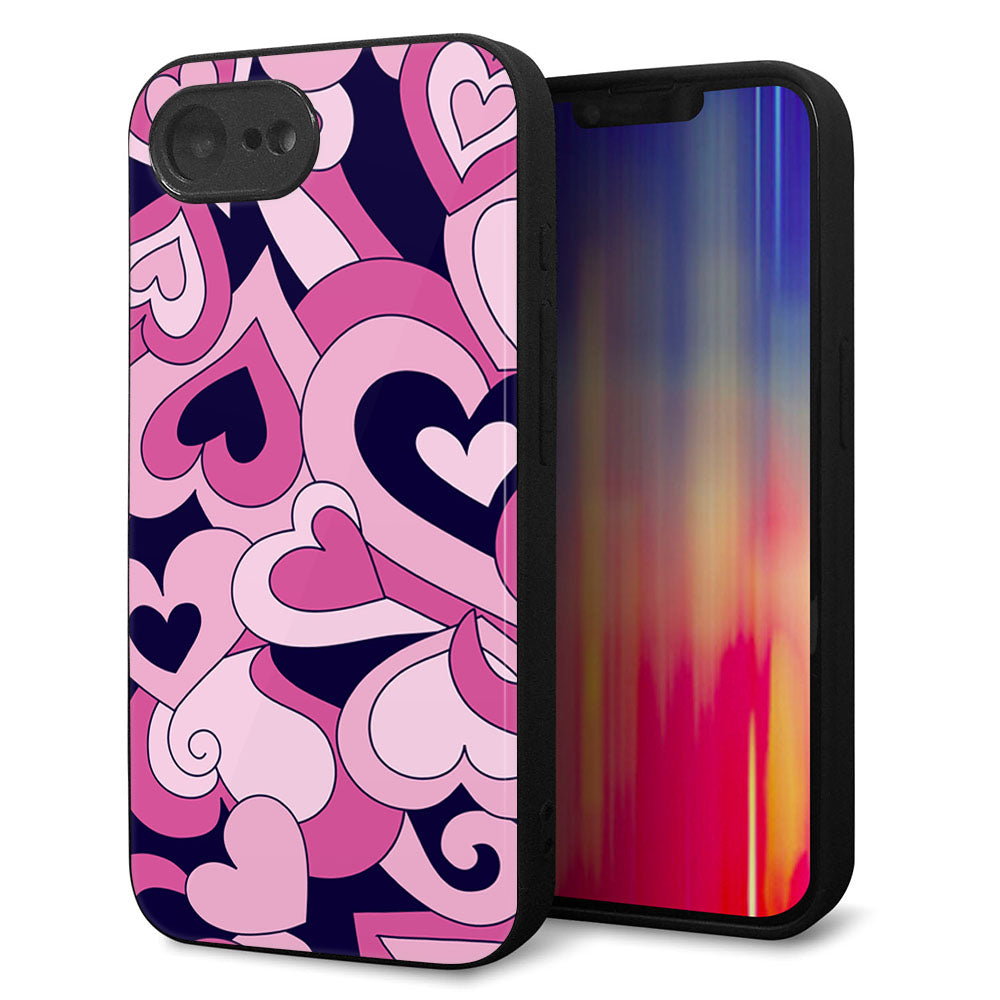 iPhone16e 強化ガラス&TPUスマホケース ガラプリ【223 ハートの調べ】