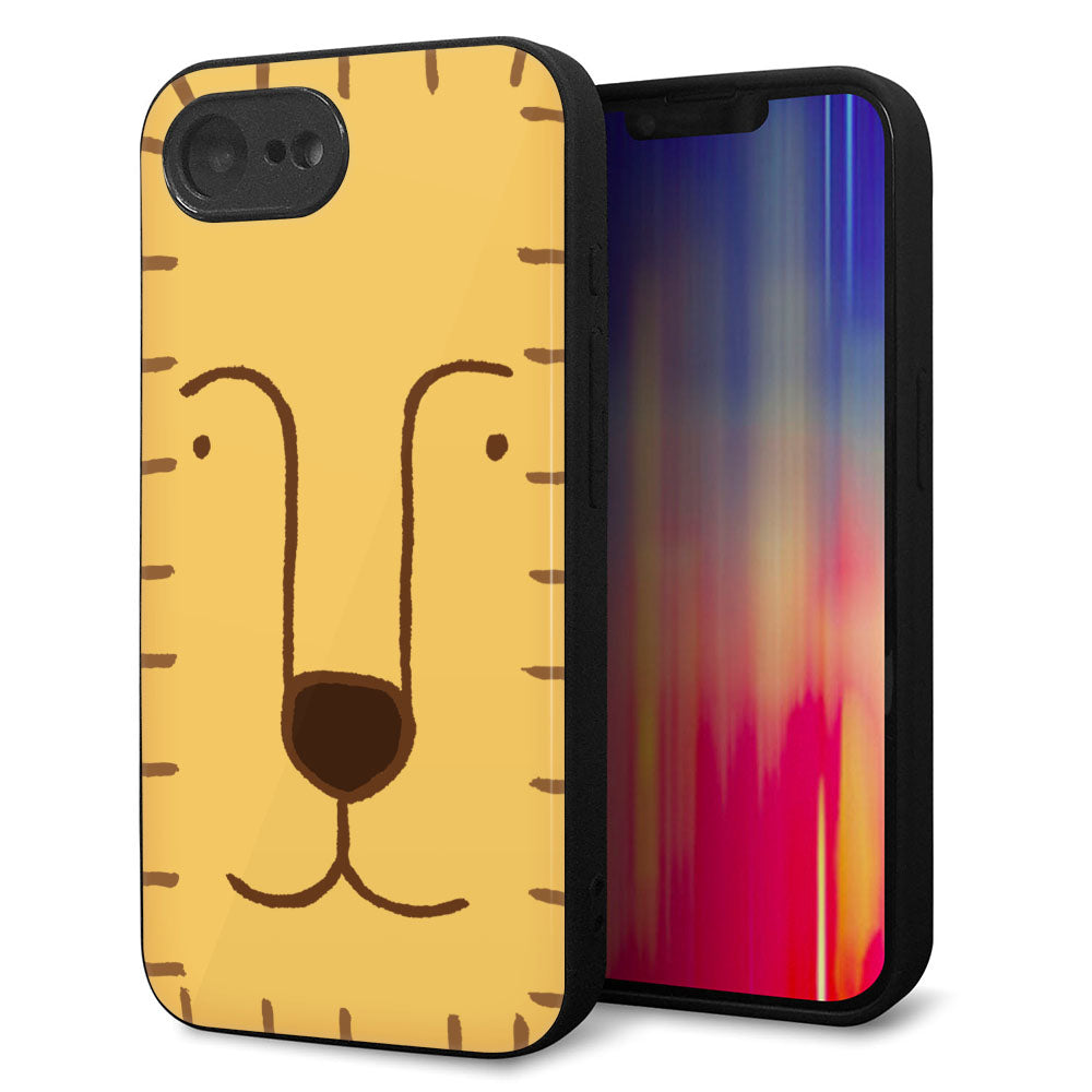 iPhone16e 強化ガラス&TPUスマホケース ガラプリ【356 らいおん】