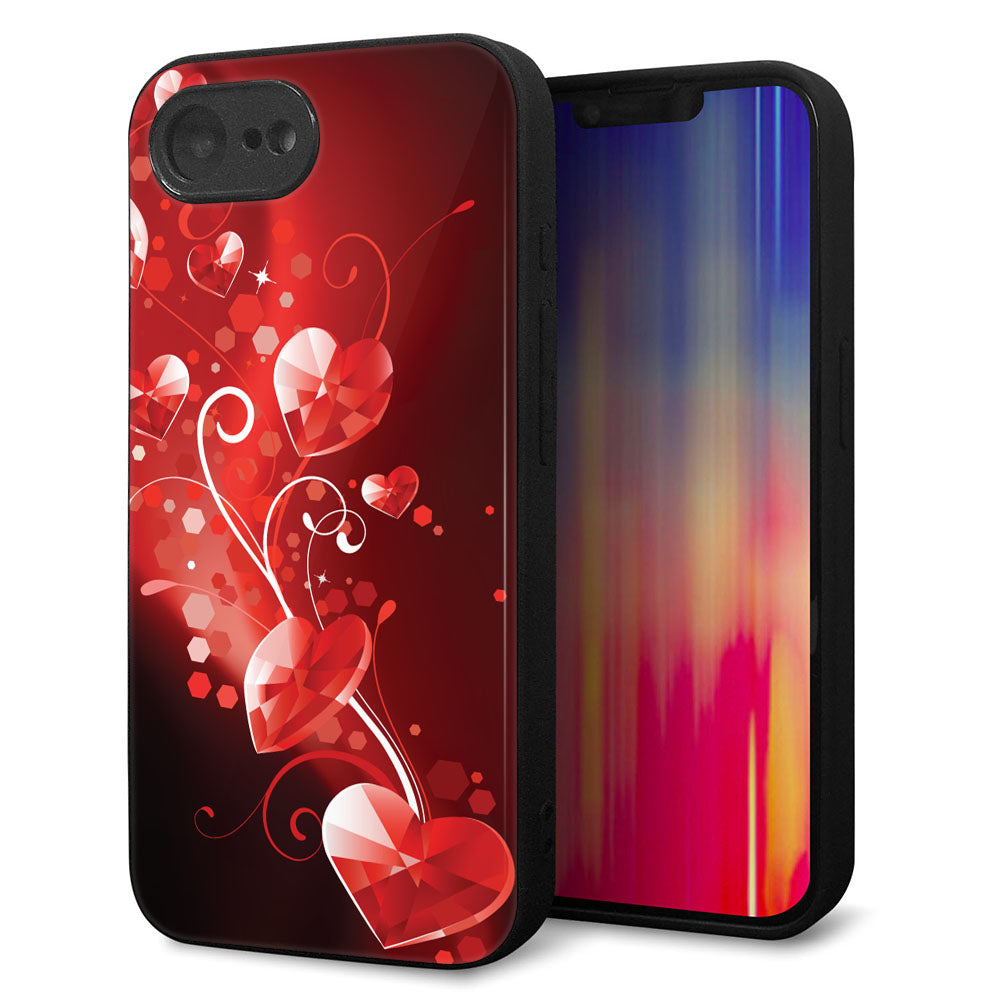 iPhone16e 強化ガラス&TPUスマホケース ガラプリ【385 クリスタルな恋】