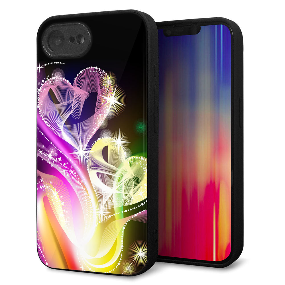 iPhone16e 強化ガラス&TPUスマホケース ガラプリ【386 光の軌跡】