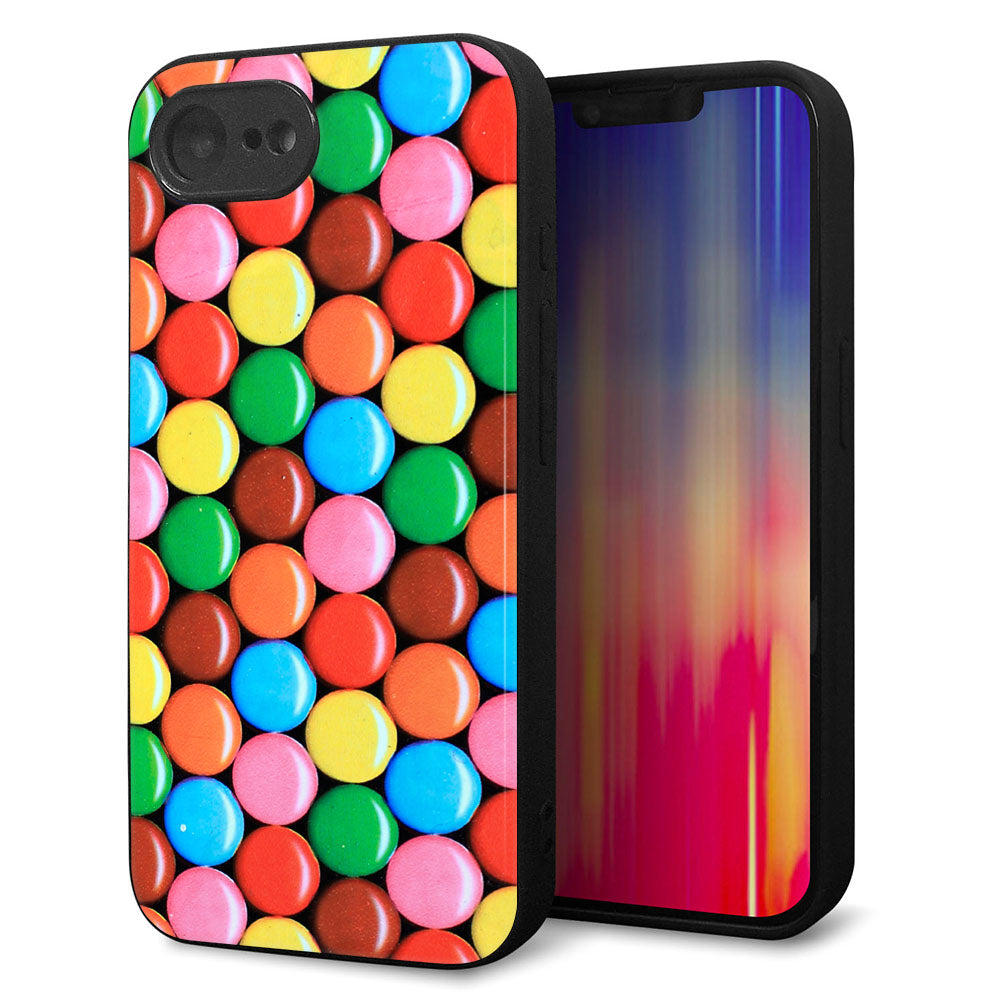 iPhone16e 強化ガラス&TPUスマホケース ガラプリ【448 マーブルチョコ】