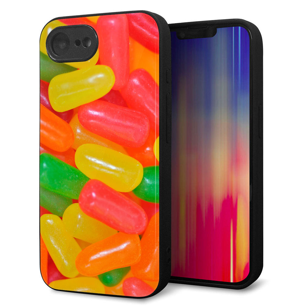 iPhone16e 強化ガラス&TPUスマホケース ガラプリ【449 ジェリービーンズ】