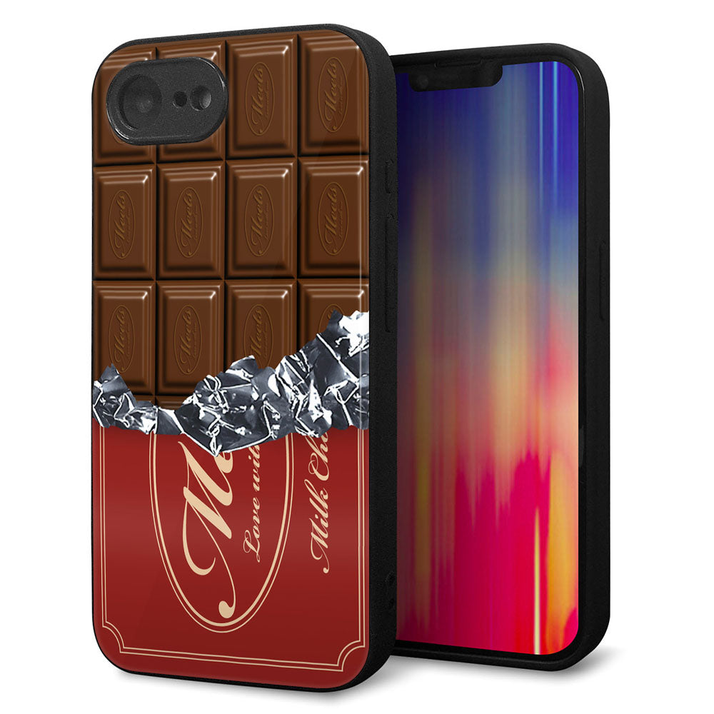 iPhone16e 強化ガラス&TPUスマホケース ガラプリ【535 板チョコ-エンジ包装】