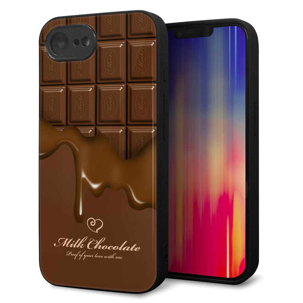 iPhone16e 強化ガラス&TPUスマホケース ガラプリ【536 板チョコ-ハート】