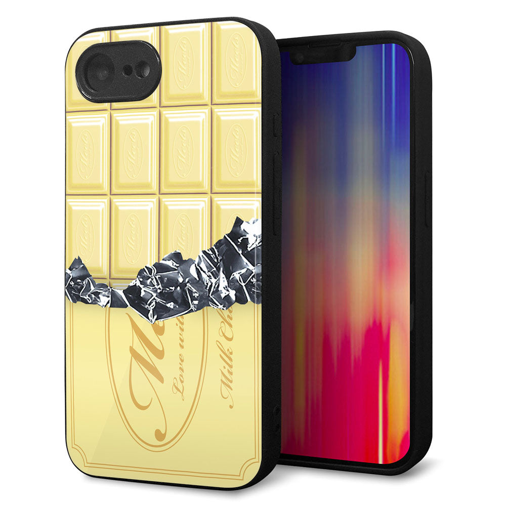 iPhone16e 強化ガラス&TPUスマホケース ガラプリ【553 板チョコ?ホワイト】