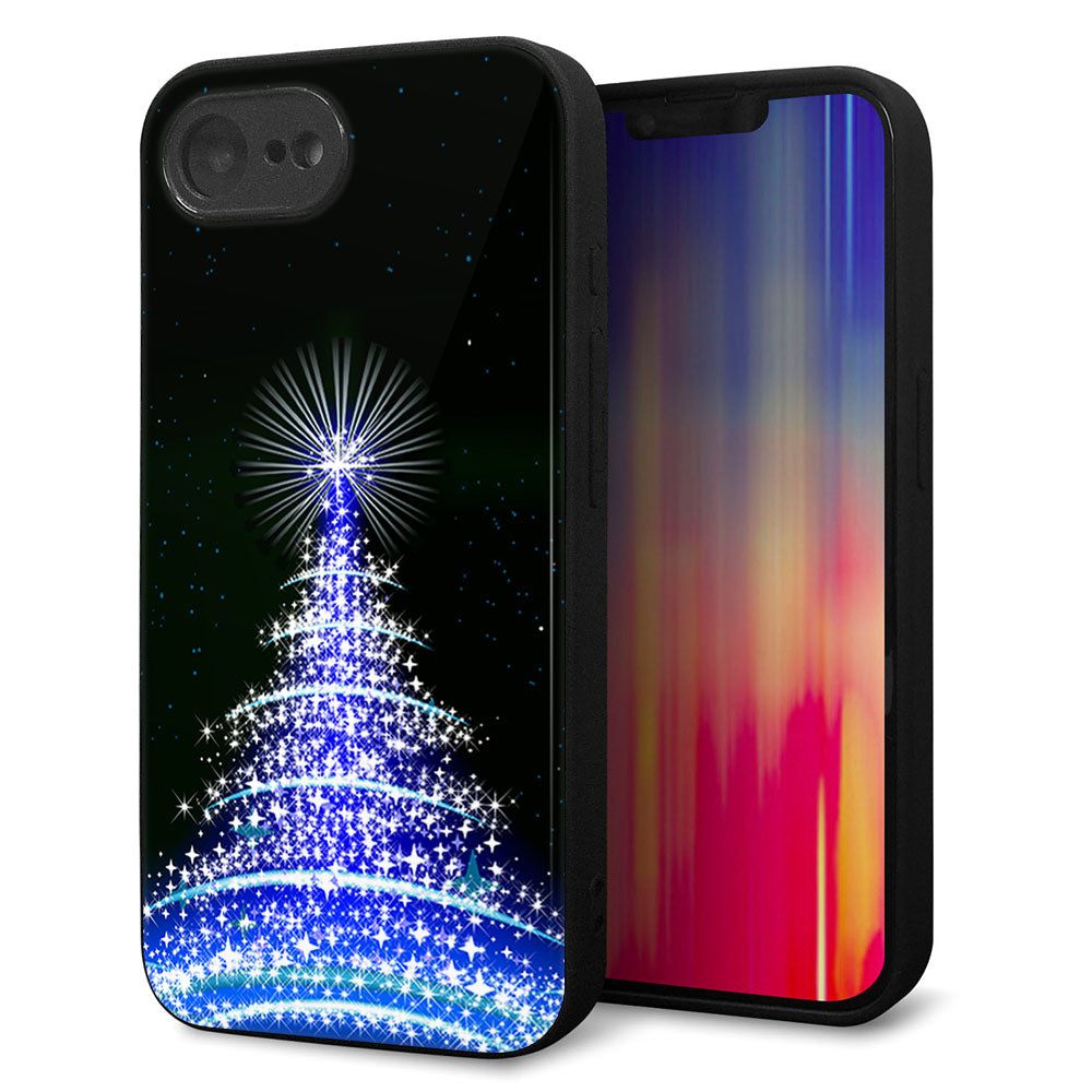 iPhone16e 強化ガラス&TPUスマホケース ガラプリ【589 ブルーライトツリー】