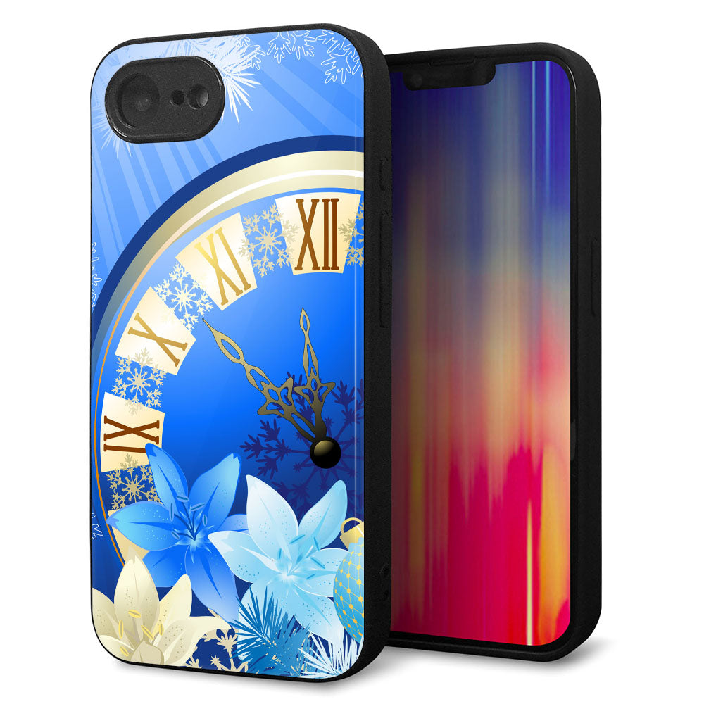 iPhone16e 強化ガラス&TPUスマホケース ガラプリ【601 静寂なる青い時】