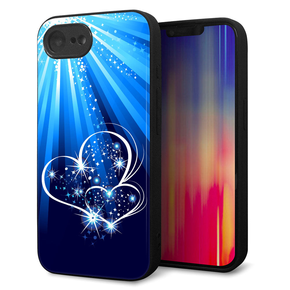 iPhone16e 強化ガラス&TPUスマホケース ガラプリ【702 スイミングハート】