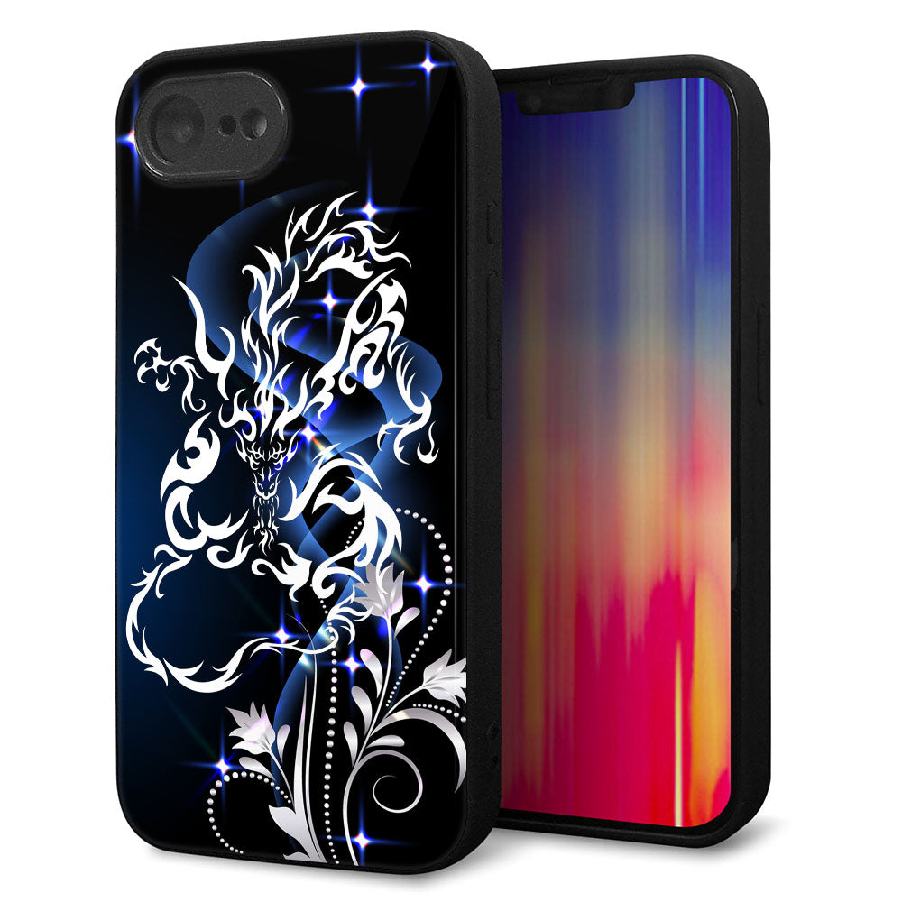 iPhone16e 強化ガラス&TPUスマホケース ガラプリ【1000 闇のシェンロン】