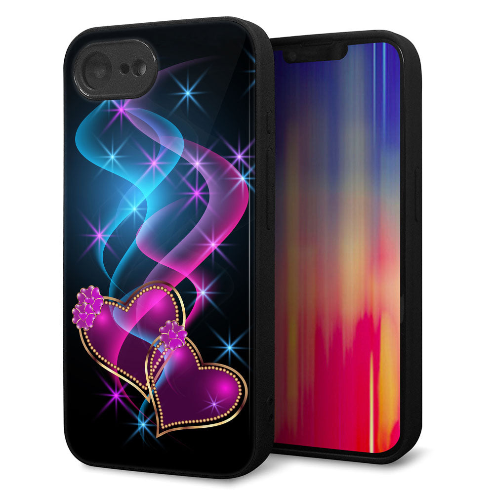 iPhone16e 強化ガラス&TPUスマホケース ガラプリ【1138 ゆれるハート】