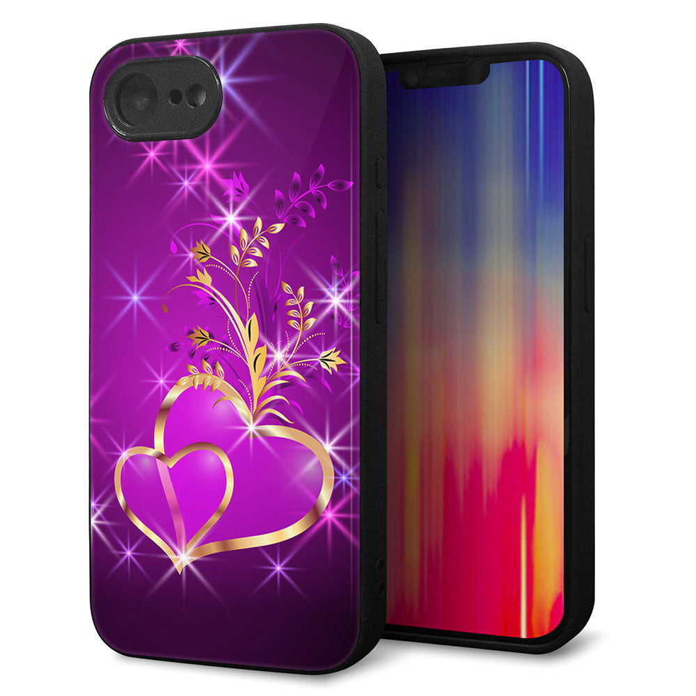 iPhone16e 強化ガラス&TPUスマホケース ガラプリ【1139 舞い降りるハート】